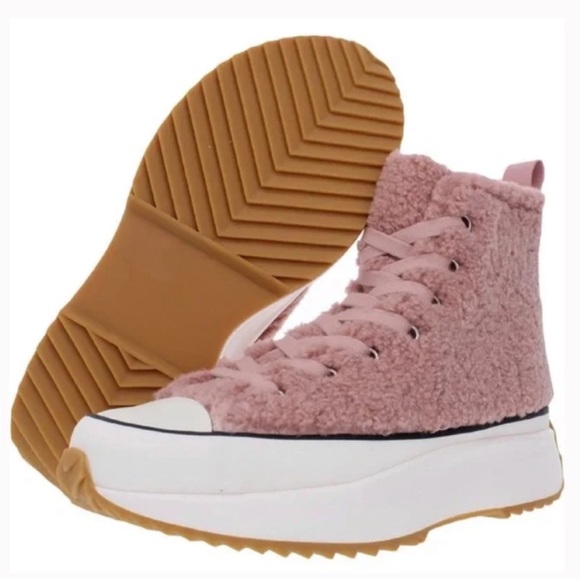 Steve Madden Shoes - Steve Madden Shaft Platform High Top Sneakers Baby Light Pink